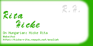 rita hicke business card